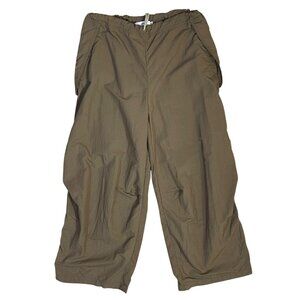 Adika Baggy Pants Women's Brown Size XS-S Cotton Stretch Pull-on
